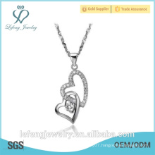 Fashionable jewelry factory price platinum heart necklace necklace platinum plated for women